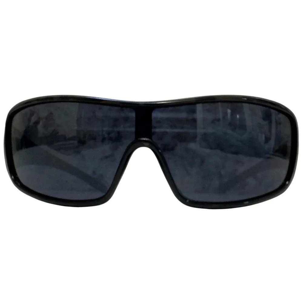 Vintage Y2K DG Black Wraparound Shield Sunglasses Gothic Logo 2000s It Girl